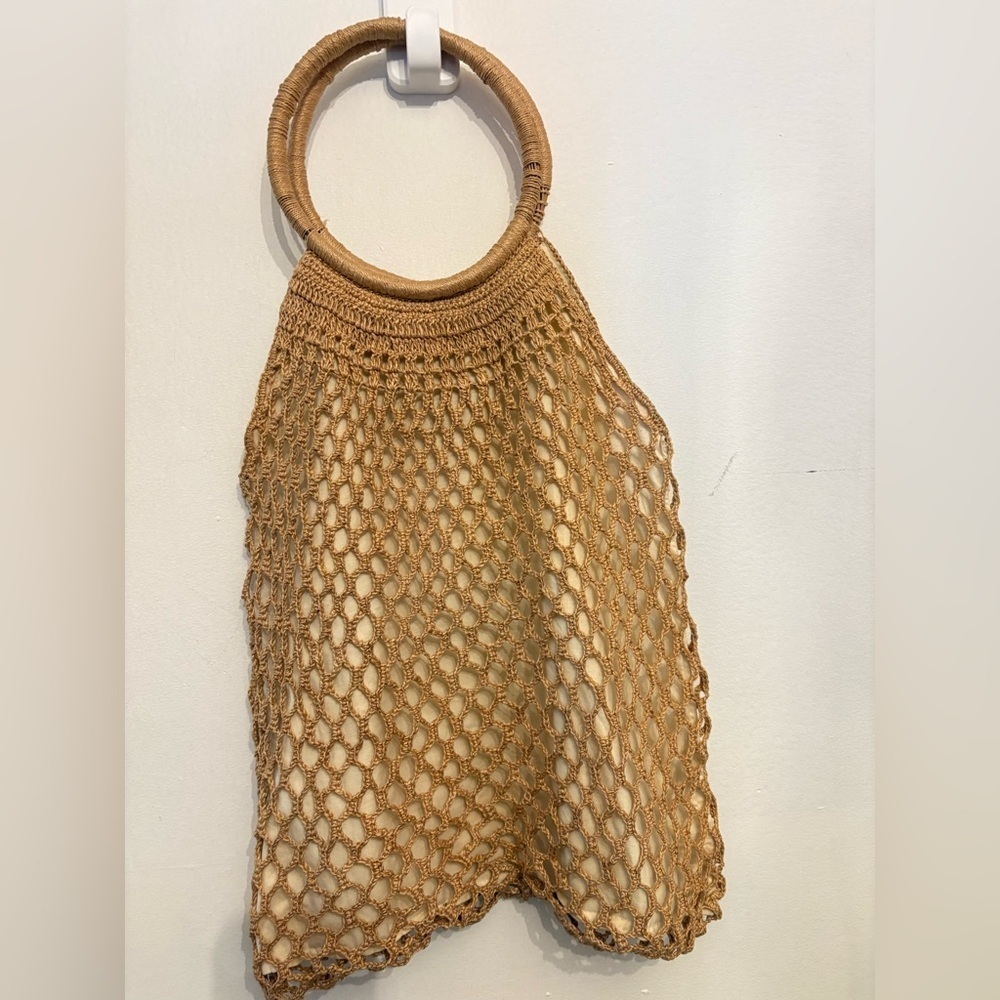 Handcrafted Tan Crochet Bag - Picture 3 of 3